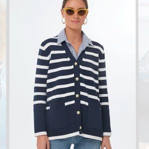 Tuckernuck Navy Striped Kerry Cardigan